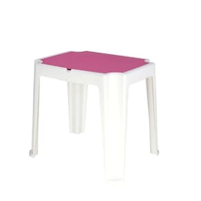 Mesa Tramontina Infantil Versa Em Polipropileno Branco E Rosa