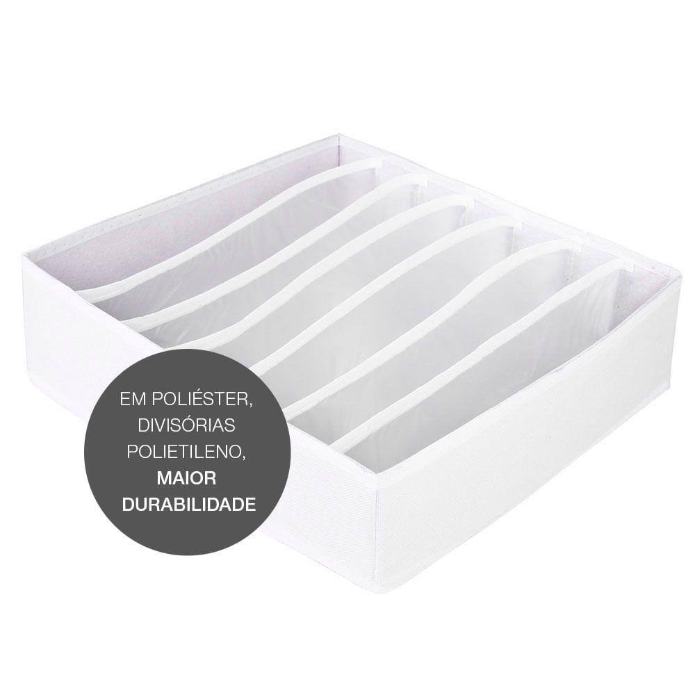 Organizador De Gaveta Calcinha Cueca Sutiã Meia Vizapi Un Exclusive 7 Divisórias 33x31 Cm Branco