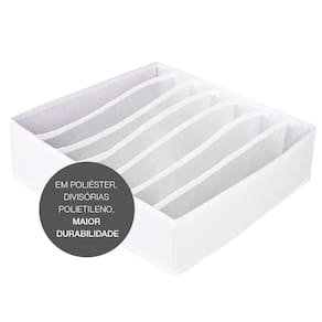 Organizador De Gaveta Calcinha Cueca Sutiã Meia Vizapi Un Exclusive 7 Divisórias 33x31 Cm Branco