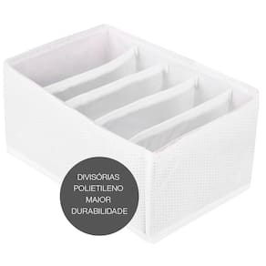Organizador Para Roupas e Acessórios 5 Divisórias Vizapi Classic 20x13x10cm Branco