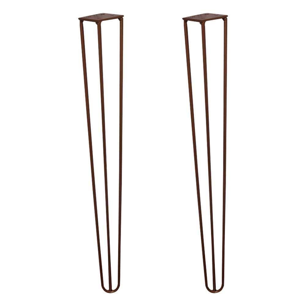 Kit 2 Pés De Metal 60 Cm Legs Mesa De Canto Aparador Bronze