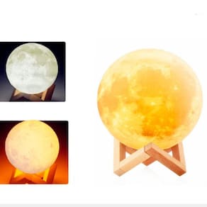 Abajur Lua Cheia 3D Umidificador De Ar E Difusor Aromas Rgb
