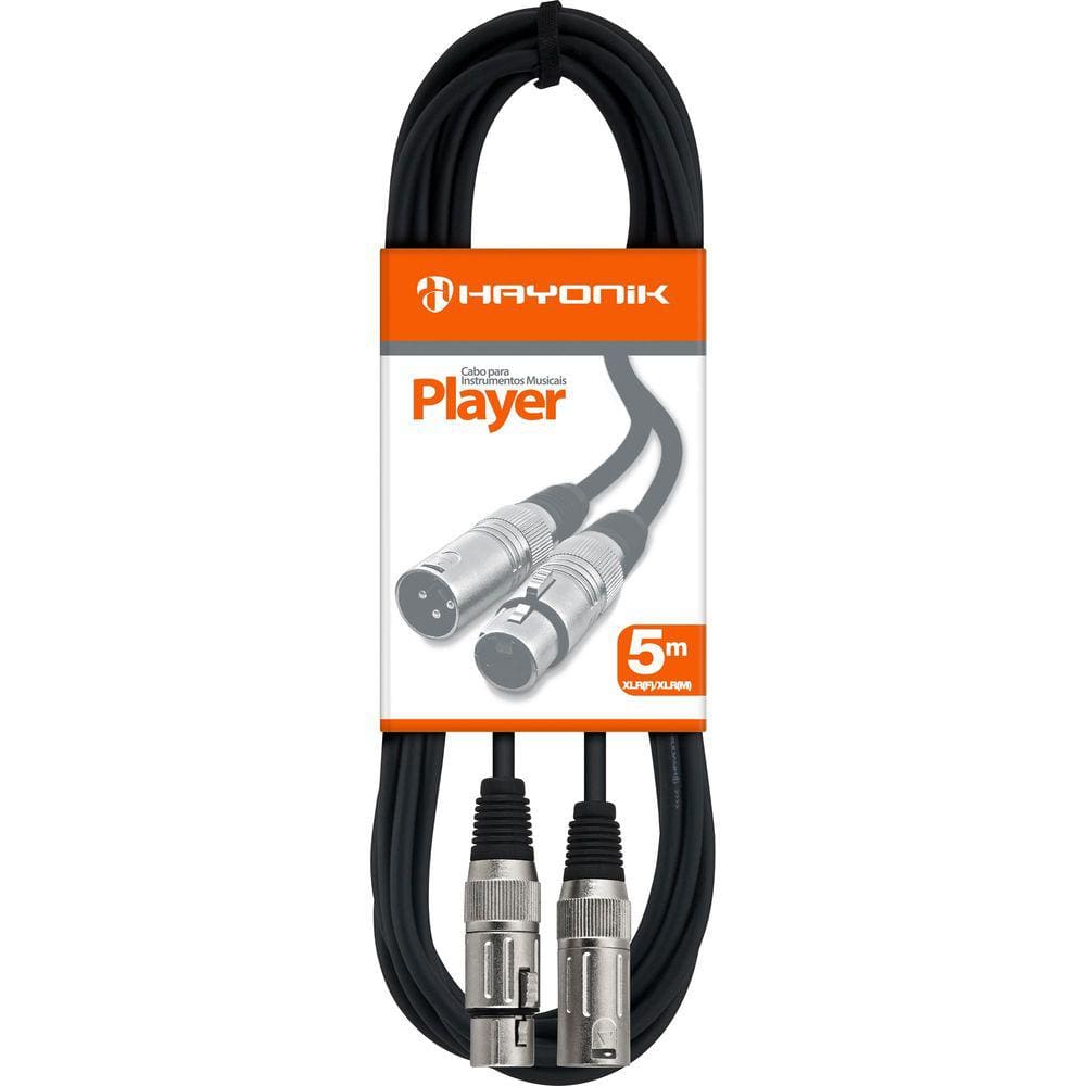Cabo Para Microfone Player XLR Fêmea X XLR Macho 5M PT Hayonik
