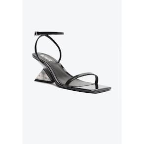Sandália Joanna Sculpt Verniz Preta Schutz Feminino