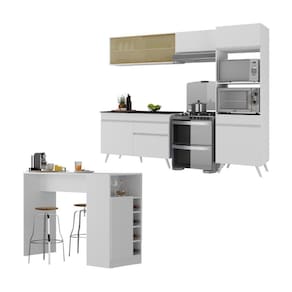 Armário de Cozinha Modulado com Bancada Americana Multimóveis MP2209