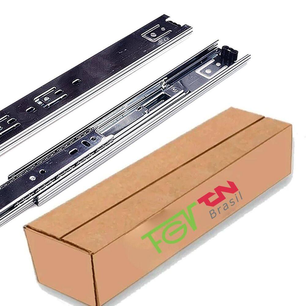 Kit 10 Corrediça Telescópica Tn H45 45Cm Zincada Fgvtn