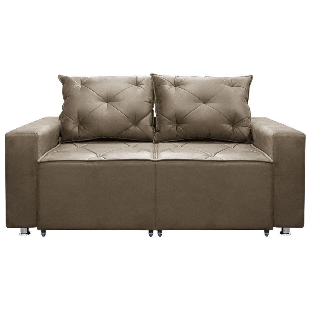 Sofá 2 lugares Retrátil e Reclinável Bariloche 1.60cm C/ Molas - Suede Shop das Cabeceiras
