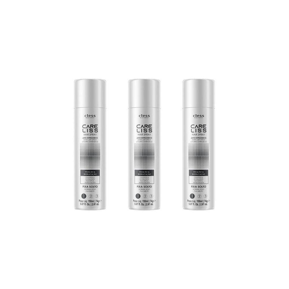 Hair Spray Fixador Care Liss Normal Fixa Solto 150Ml-Kit 3Un
