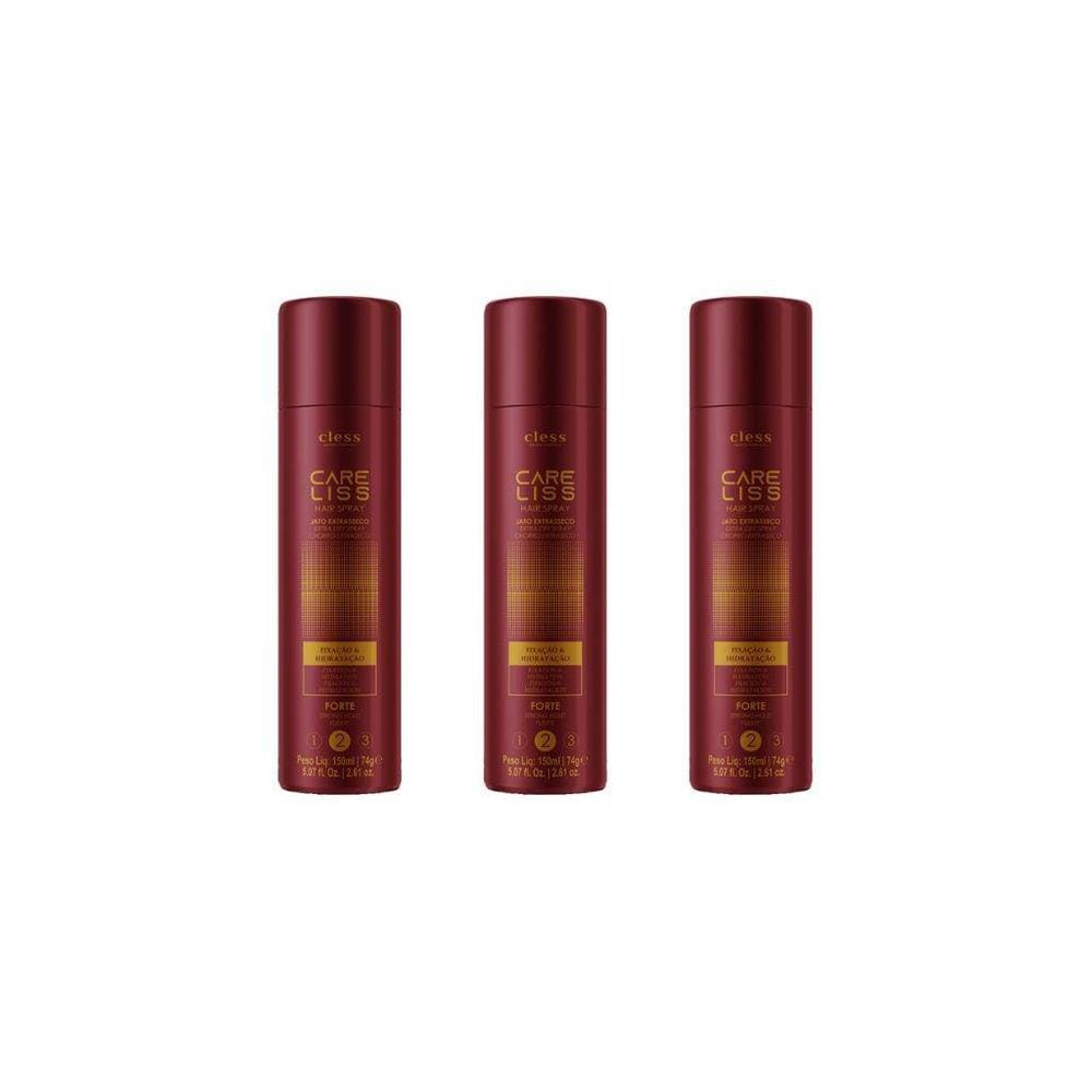Hair Spray Fixador Care Liss Fixa Forte 150Ml-Kit C/3Un