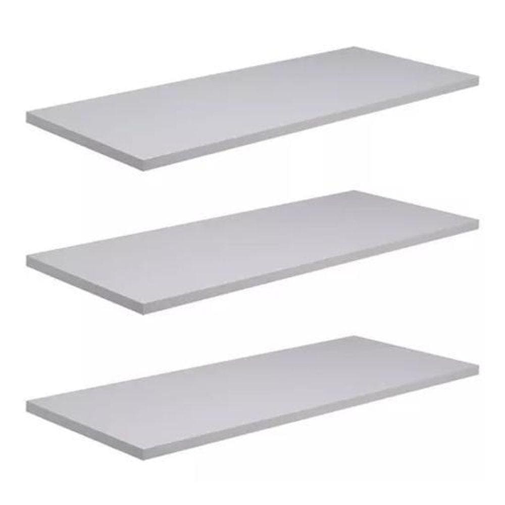 Kit 3 Prateleiras Branca Bancada Sala 100X30 Decorativa