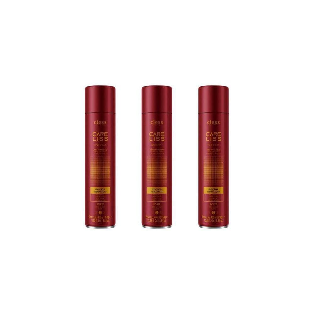 Hair Spray Fixador Care Liss Forte 400Ml-Kit C/3Un