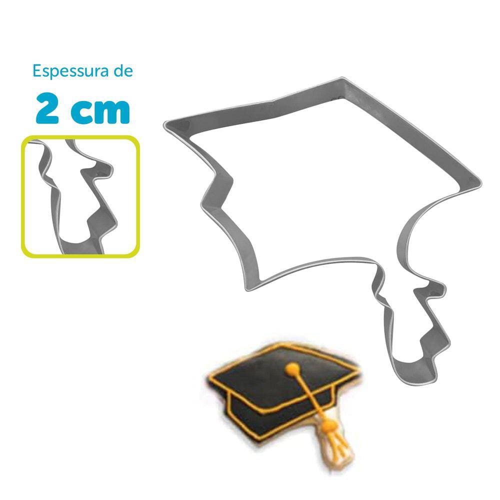 Cortador De Biscoito Em Aço Inox Formato Chapéu De Formatura