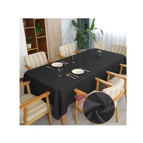 Toalha De Mesa 4 Lugares Quadrada Linho Rústico Preto
