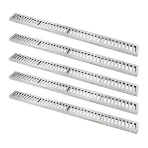 Kit 5 Ralo Grelha Linear Caixilho Alumínio Escovado 10x100cm