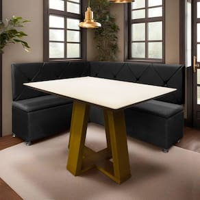 Canto Alemão 4 Lugares para Lanchonete 1,25x1,60m Preto SOFA STORE