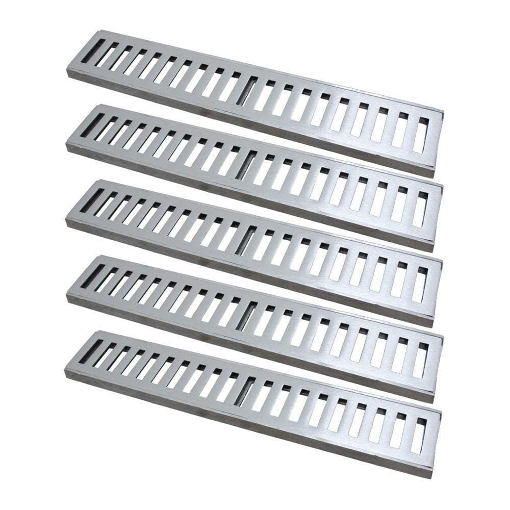 Kit 5 Ralo Grelha Linear Caixilho Em Alumínio Polido 15x50cm