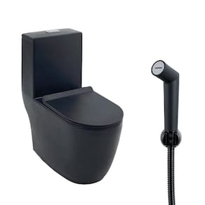 Kit Vaso Sanitário Monobloco Amazonita e Ducha Higiênica para Banheiro Apa - Preto