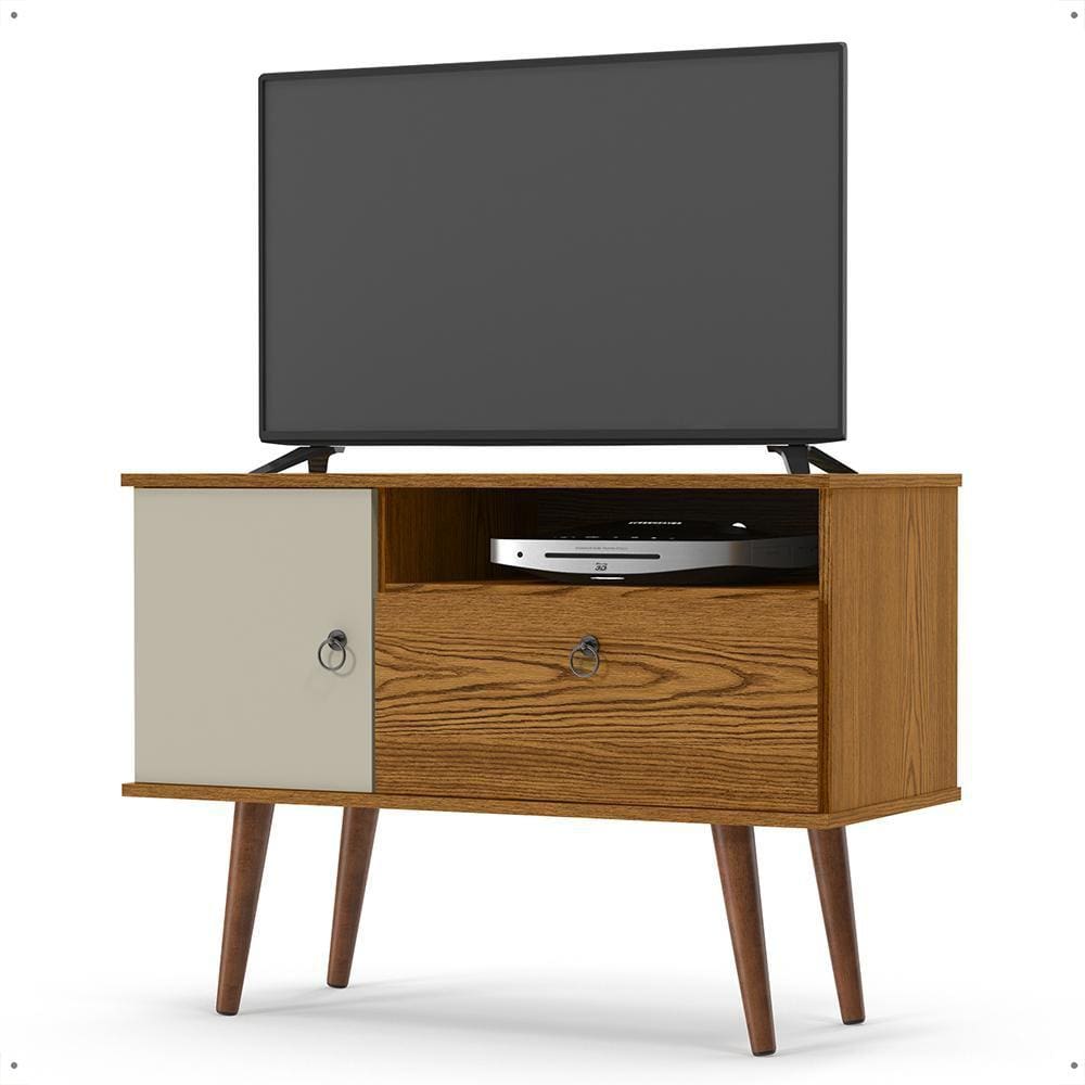 Rack Retrô Yan Tv 32 Polegadas Decoração Multiuso Aparador Sala Escritório Pés Palito Madeira Maciça - Lojas RPM