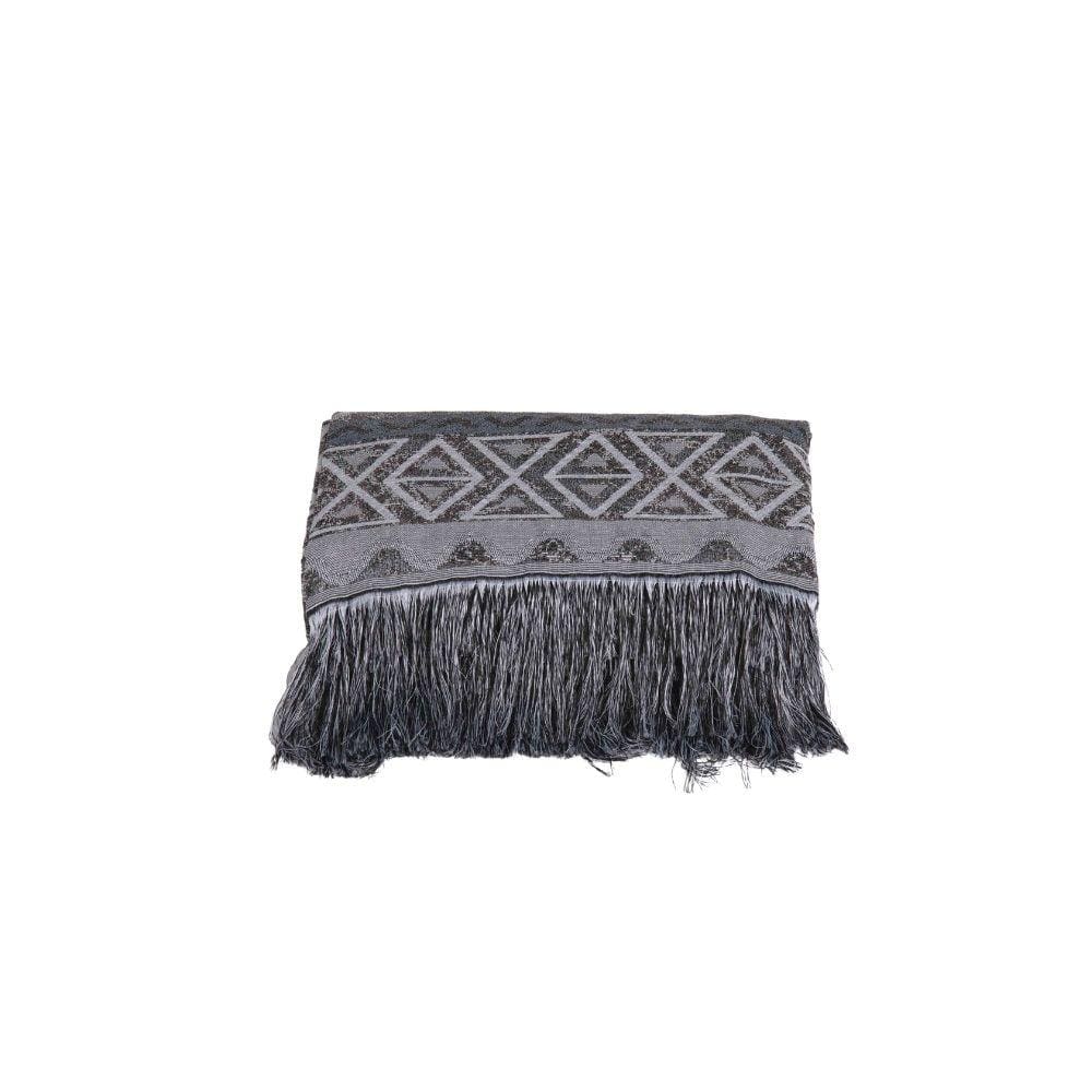 Manta Xale Rustic  Jacquard 1 pç Cinza
