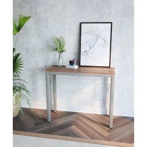 Aparador para Sala de Estar 90x75x35cm San Paulo Estanho/ MDF Nogál Malaga