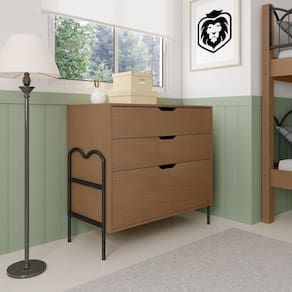 Cômoda Moderna 3 Gavetas 94x79cm Oasis Preto/Marrom