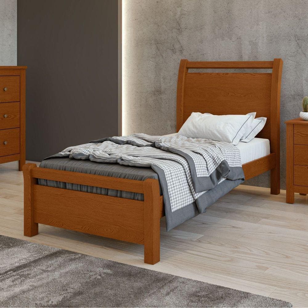 Cama de Solteiro em Mdp/mdf 119x209cm Reali Frassino