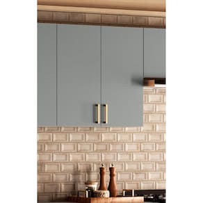 Armário Aéreo 2 Portas 80cm 100% Mdf Dobradiças Slow Motion Essence Cinza/Gris