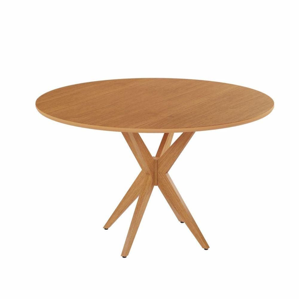 Mesa Simpatia Candian 108cm Redonda sem Vidro Tampo Amadeirado Cinamomo