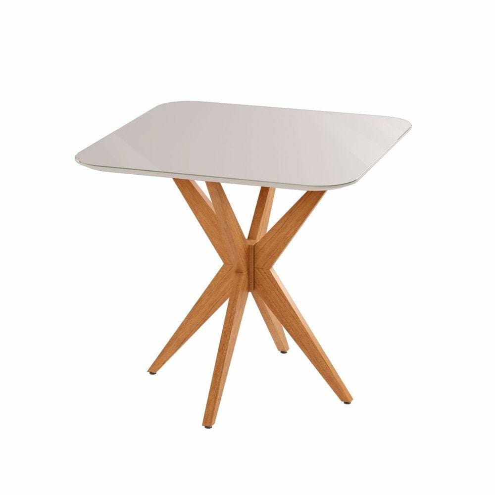 Mesa Simpatia Candian 0,90 X 0,90cm Cc com Vidro CINAMOMO E OFF
