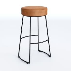 Banqueta Nice em Aço Industrial Yescasa Preto/ Caramelo