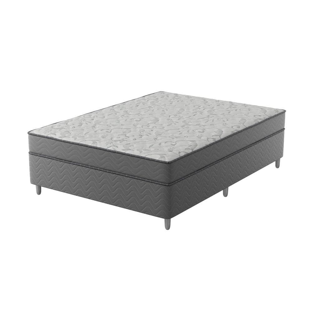 Cama Box Casal D45 Of 1,38x188x0,42 Cinza/Branco