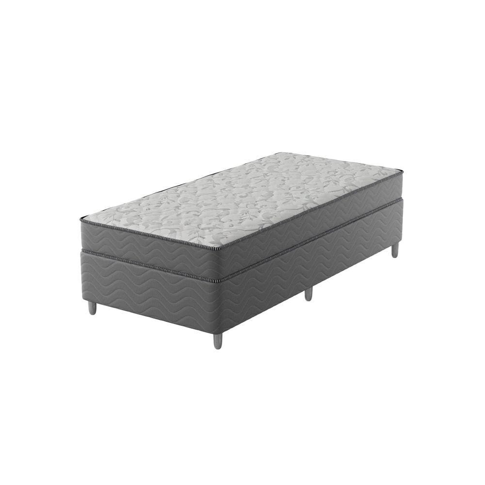 Cama Box Solteiro D33 Of 0,88x188x0,42 Cinza/Branco