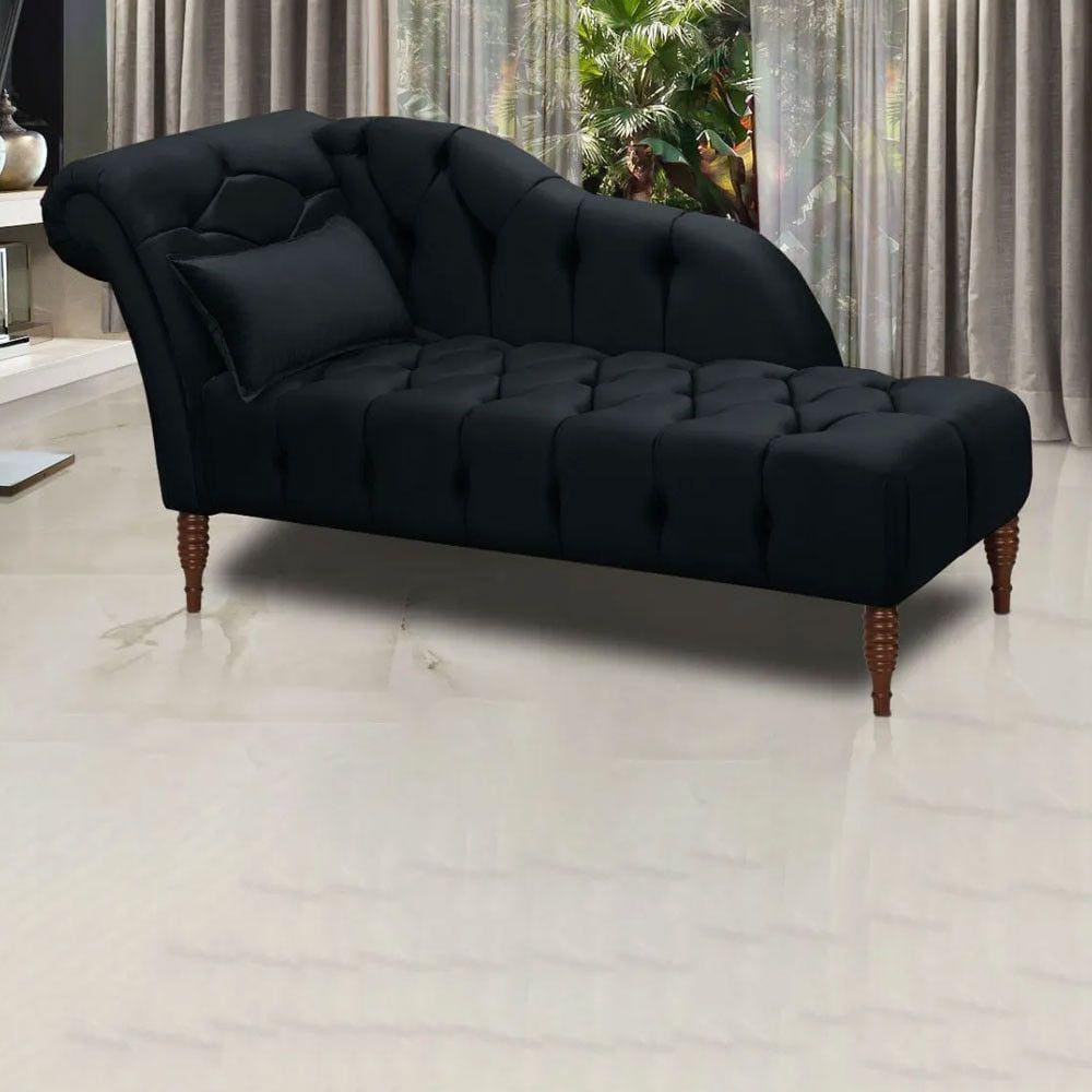 Chaise Longue Divã Montreal em Madeira de Reflorestamento Veludo 160cm Shop das Cabeceiras
