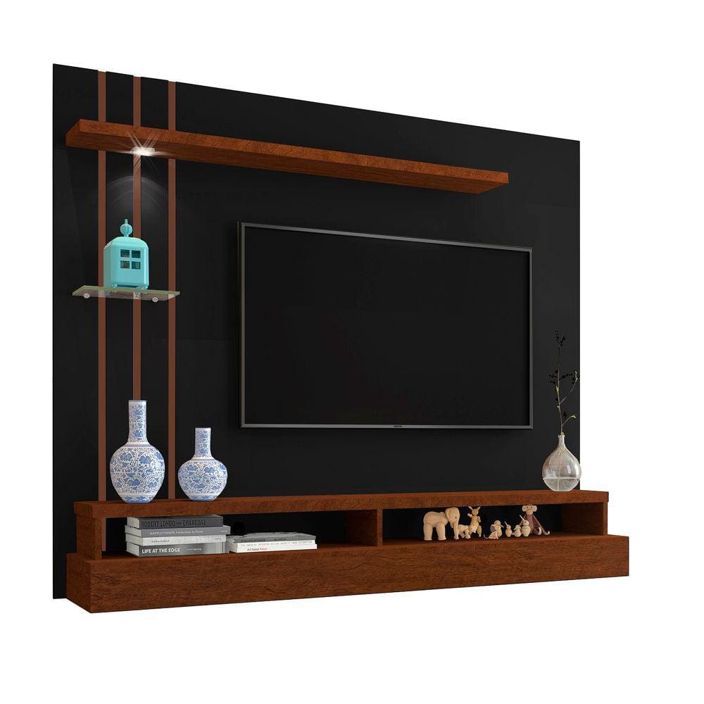 Painel Tv Eros Carmolar Para TV Ate 55" Com Nicho E Luminária de Led