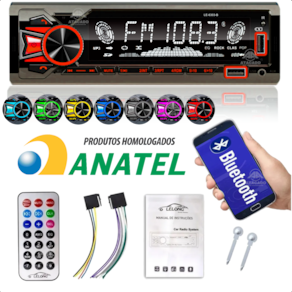 Radio Automotivo Bluetooth Aparelho De Som Mp3 Potente