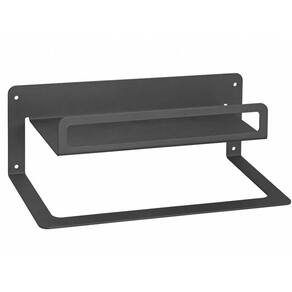 Toalheiro com Prateleira Cinza de Parede Suporte Porta Toalha Pendurador Decorativa