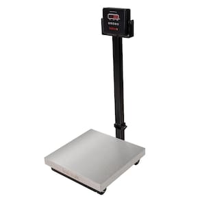 Balança Digital de Plataforma Balmak Serie Plus Inox 300kg Coluna com Bateria K-300ICB-3/P