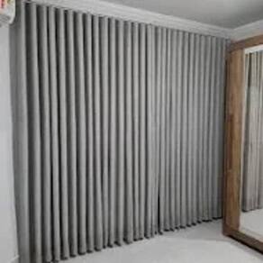 Cortina Trilho Suiço Blackout Com Voil Cinza 5.40 X 2.90