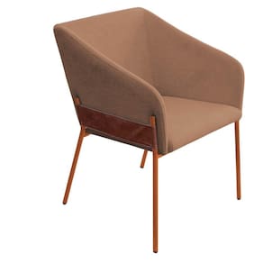 Poltrona Decorativa Jobim Pés De Ferro Bronze Bouclé Marrom - Montanaris Decor