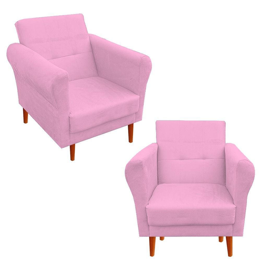 Kit 02 Poltronas Decorativas Danny Rosa