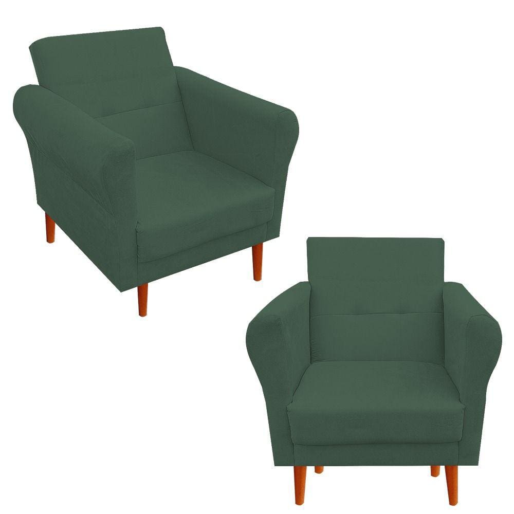 Kit 02 Poltronas Decorativas Danny Verde