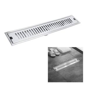 Ralo Linear 50cm Aço Inox Banheiro Area Externa Anti Odor Anti Inseto Lavabo Piscina Quintal Resistente