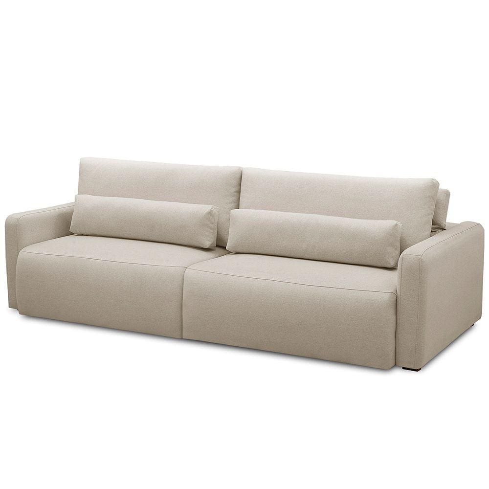 Sofá Retrátil Reclinável Para Sala de Estar Living 240cm Sevilha F04 Linho Bege - Lyam Decor