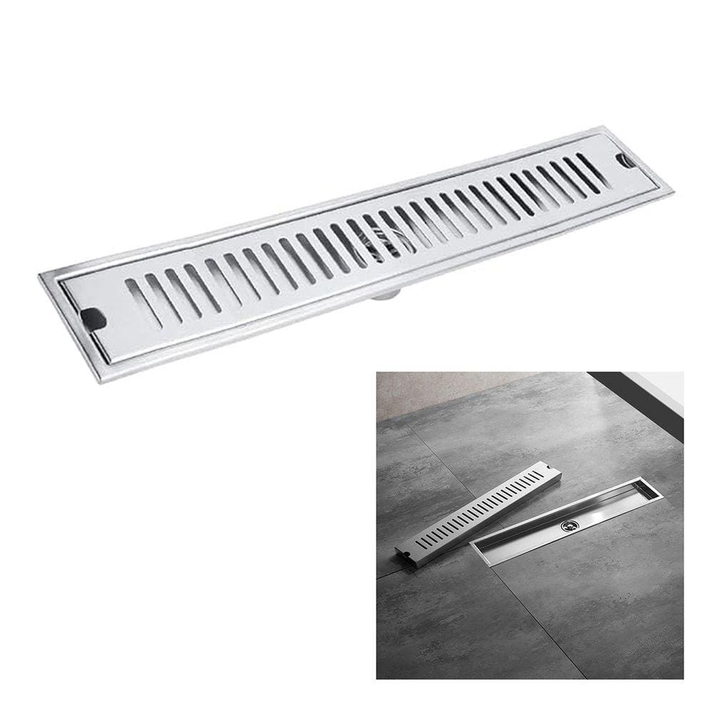 Ralo Linear Inox 50cm Anti Odor Anti Inseto Banheiro Area Externa Lavabo Quintal Piscina