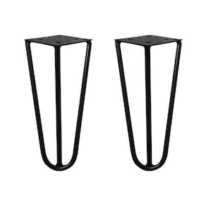 Kit 2 Pés De Metal 15 Cm Mesas De Centro Puffs Preto