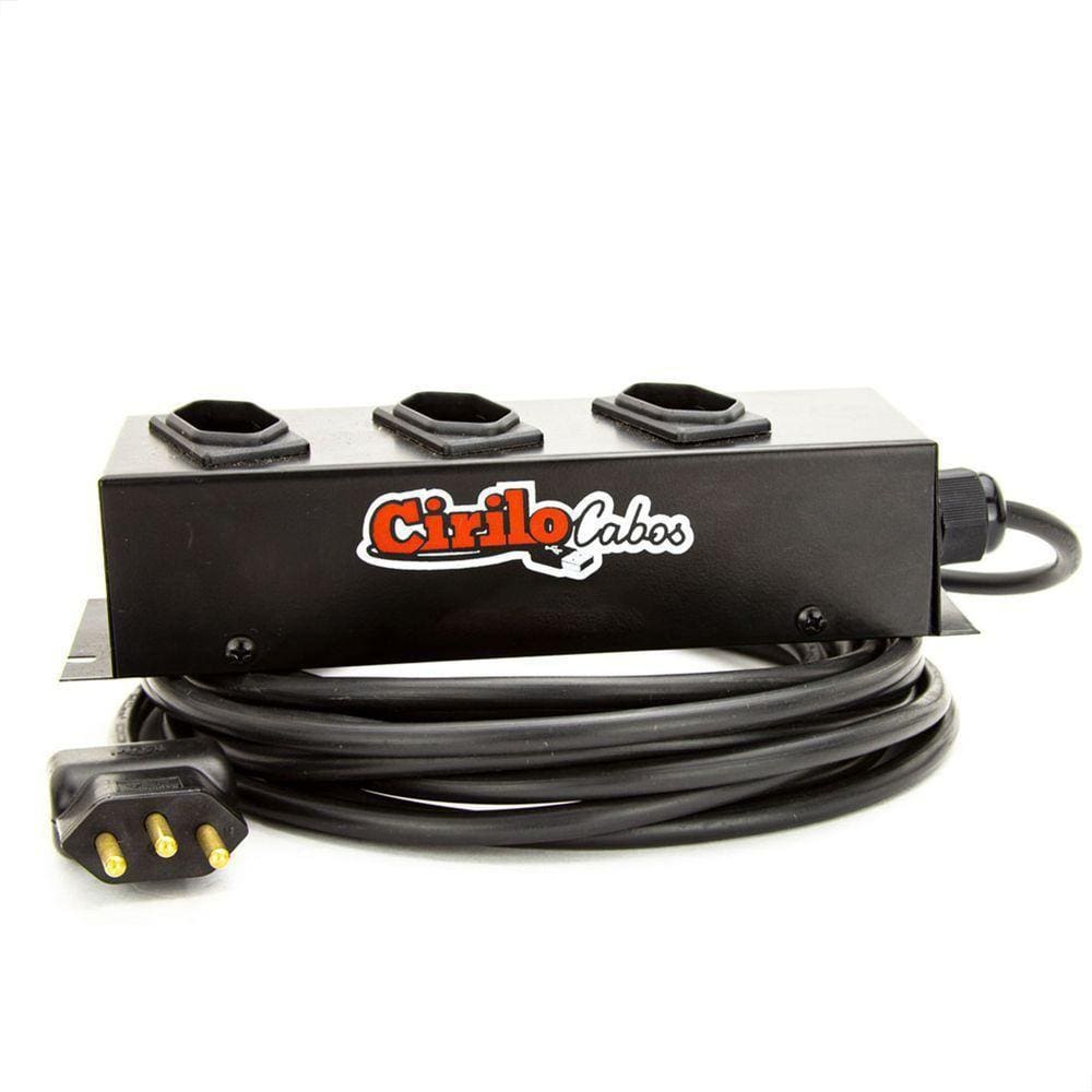 Extensão Cabo Pp 3x1,00 De 3 Tomadas 10a - 1 Metro