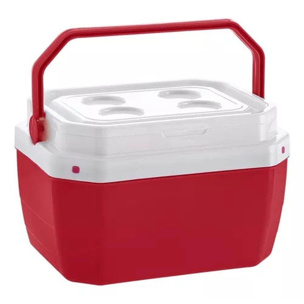 Caixa Térmica 17 Litros Vermelha Cooler Portátil Paramount