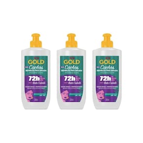 Ativador De Cachos Niely Gold 250G Linhaça+Karite- Kit C/3Un