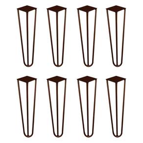Kit 8 Pés De Metal 30 Cm Mesa De Canto Rack E Puffs Bronze