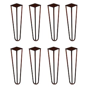 Kit 8 Pés De Metal 25 Cm Harpin Legs Rack E Puffs Bronze